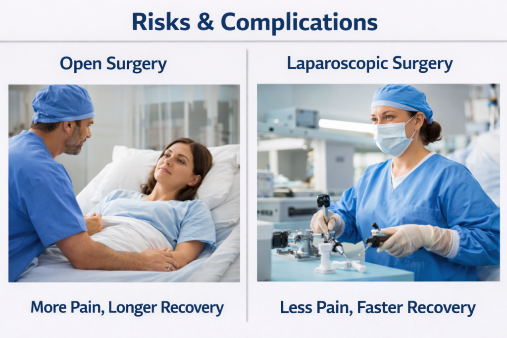 Cost and Risk Differences Between Open and Laparoscopic Surgery