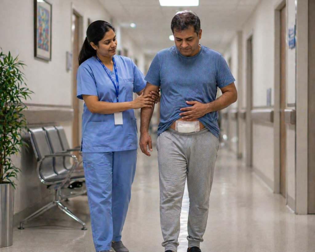 Walking after hernia surgery when to start with patient beginning light walking