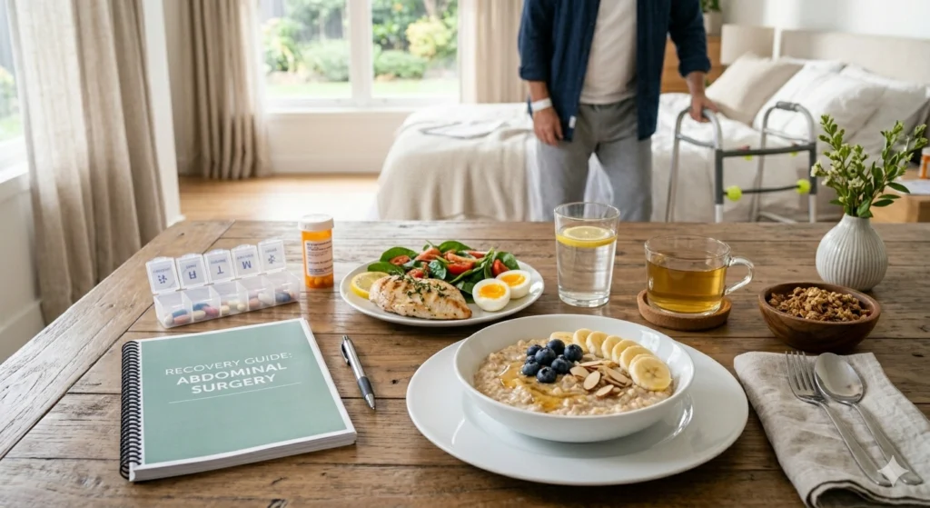 Nutritious diet and hydration support faster healing and reduce complications after hernia surgery.