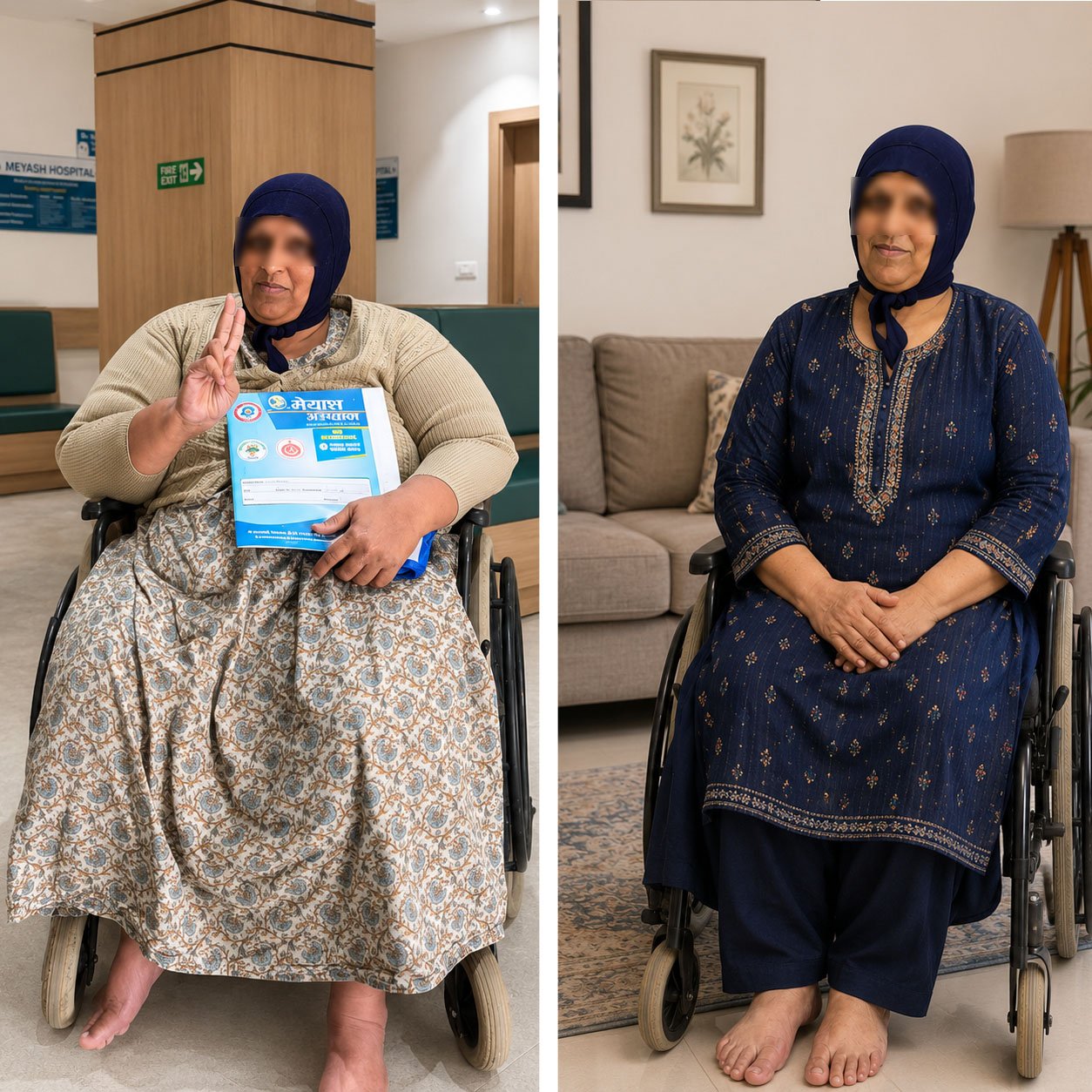 Before and after bariatric weight loss journey at Meyash Hospital, Hisar