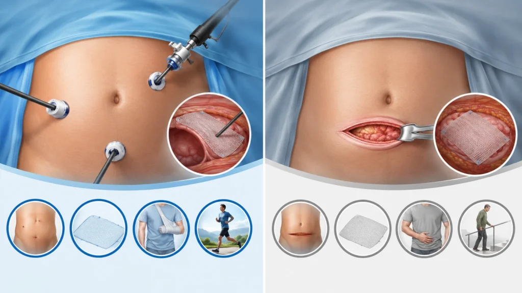 Comparison of minimally invasive techniques used for hernia surgery in Hisar and traditional open hernia repair