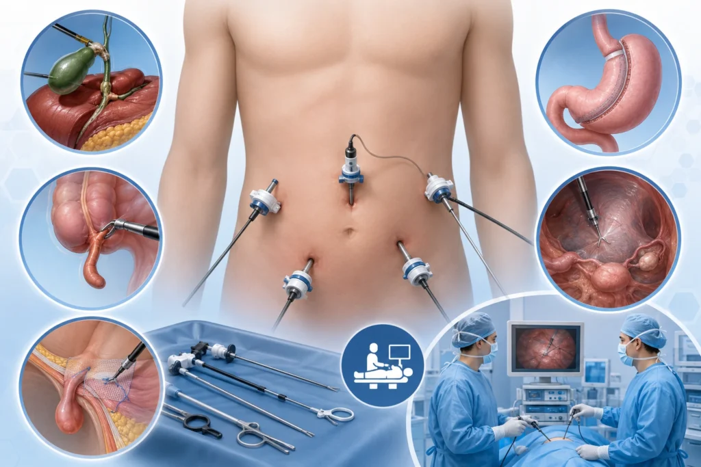 Advanced procedures performed by a Laparoscopic Surgeon in Hisar including gallbladder, hernia, appendix and bariatric surgery