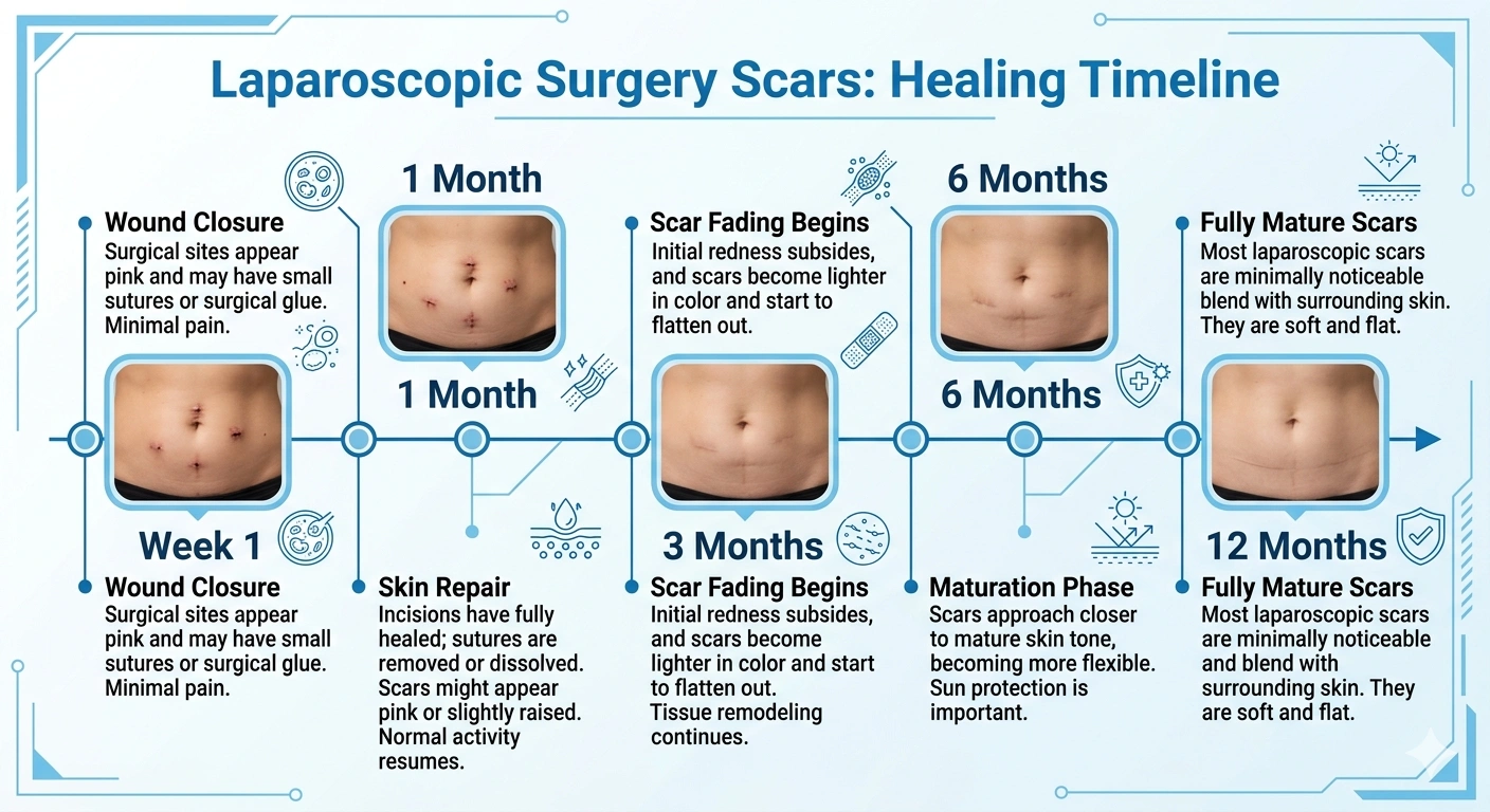 laparoscopic surgery scars healing time